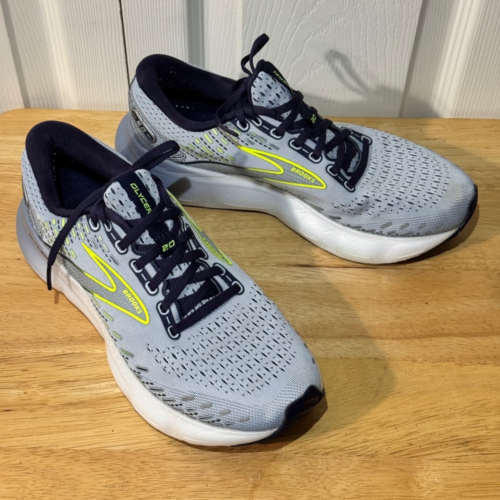 Brooks Glycerin 20 Womens Running Shoes Blue Navy Yellow 1203691B416 Size 8.5 B